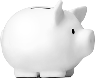 Image of a white piggy bank